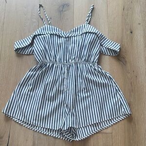 Chic Off-Shoulder Striped Romper